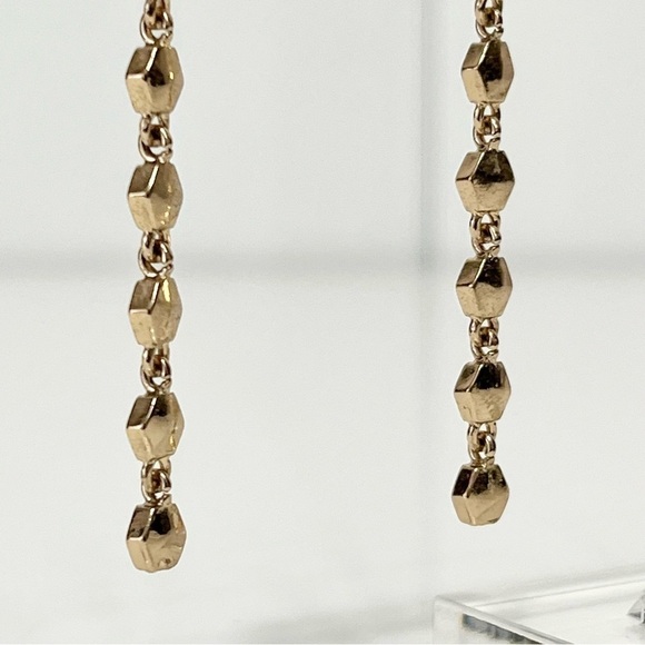 Gold Rhinestone Shoulder Duster Earrings - Picture 9 of 10